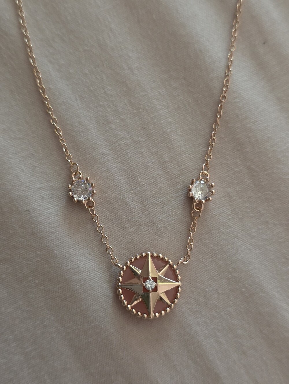 Rose Gold Compass Star Pendant Necklace - Women Jewelry